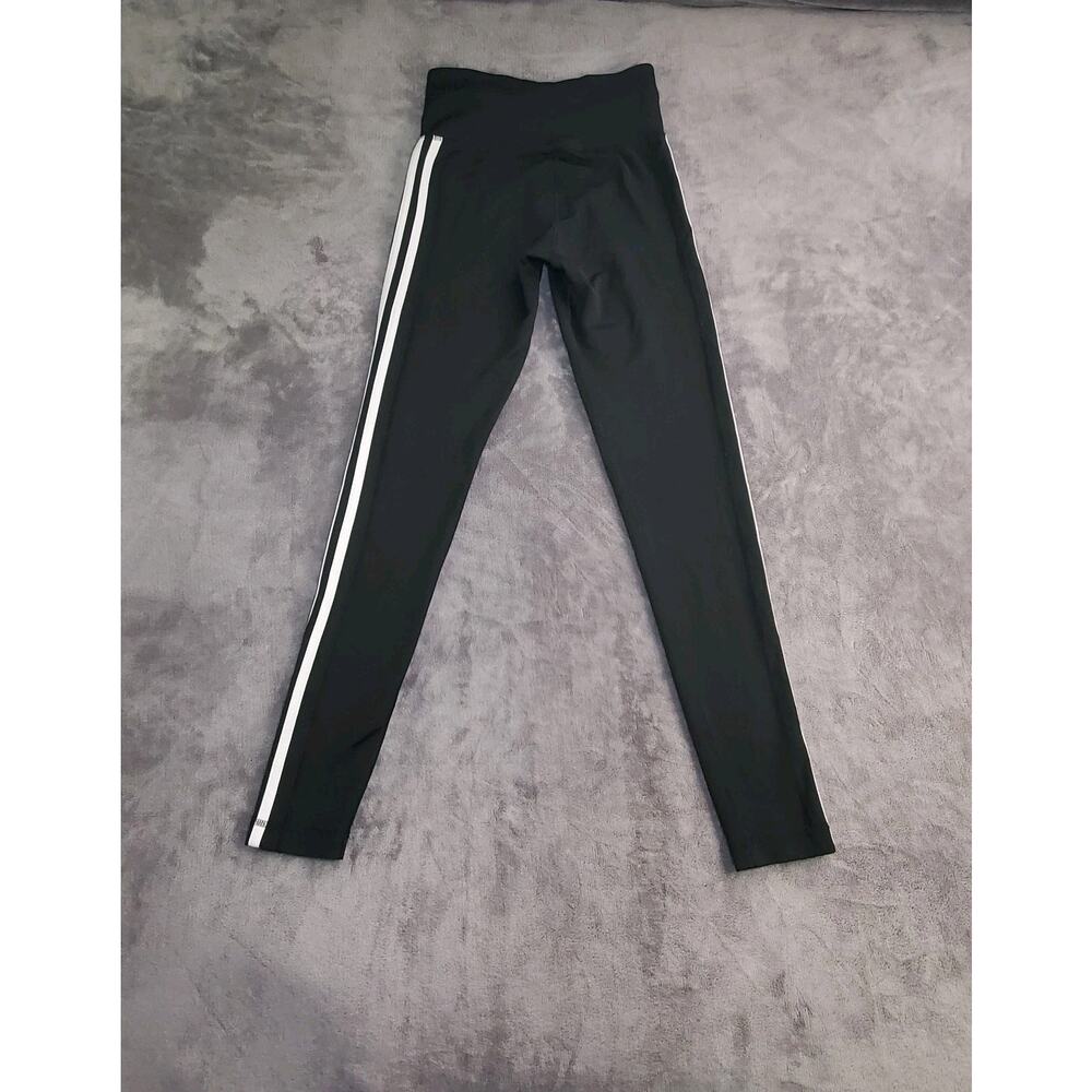 Adidas Sz XS Women's Climalite 3-Stripe Full Length Tights Black White Ca16 - Picture 9 of 9